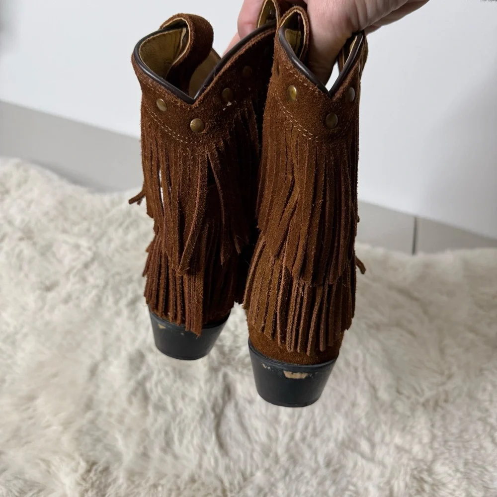 Shyanne Brown Fringe‎ Ankle Booties